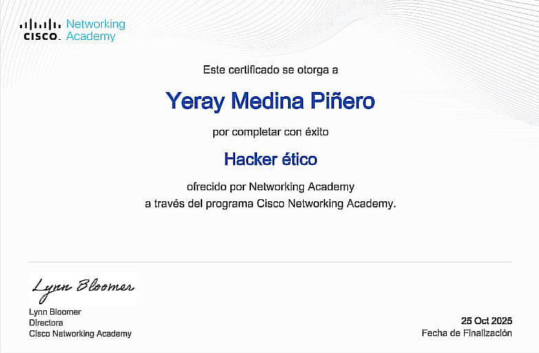 Cisco Ethical Hacker Certificate