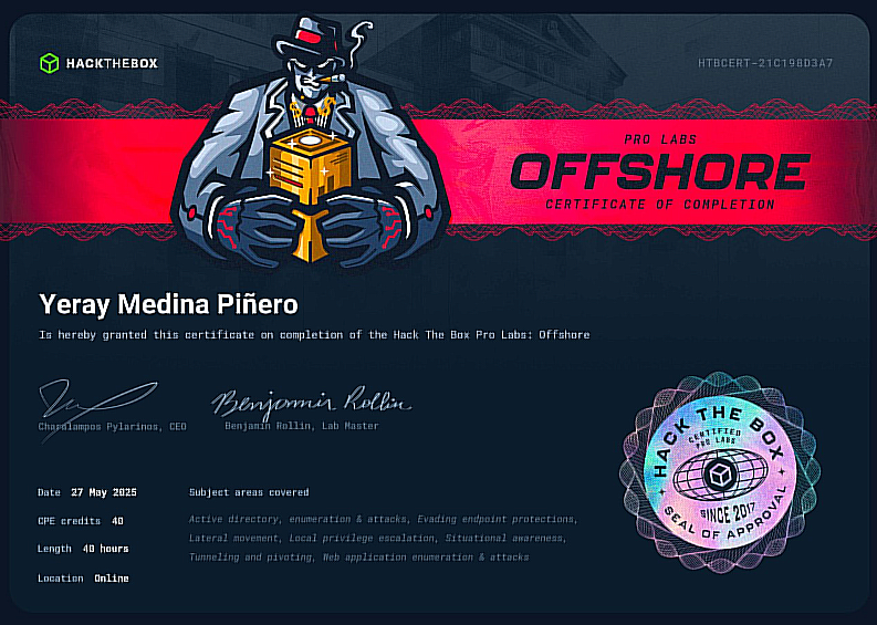Offshore Pro Lab Certificate